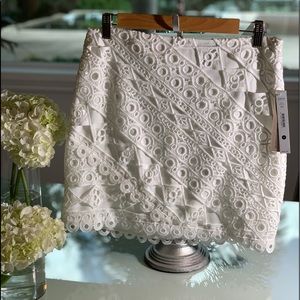 Aqua White Eyelet Mini Skirt